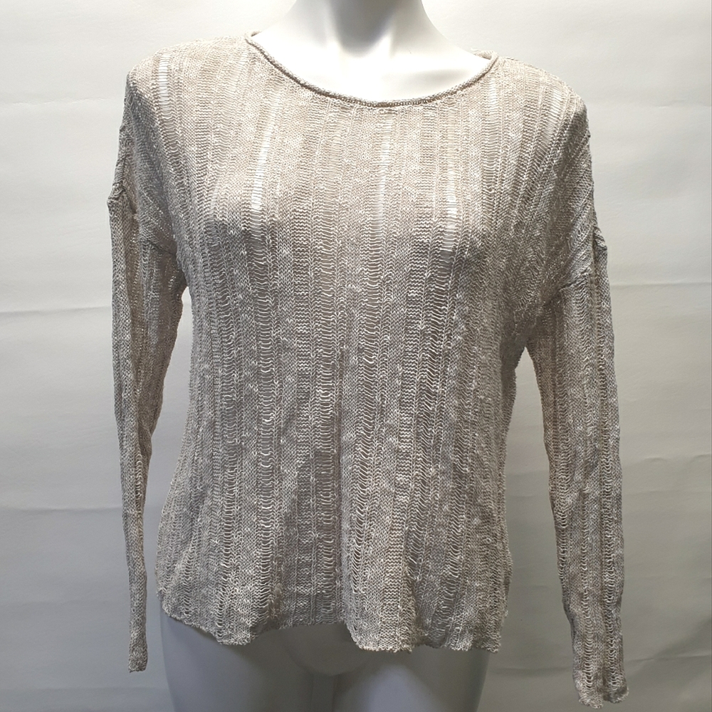 Eileen Fisher Open Knit Pullover Top Sweater Size MEDIUM